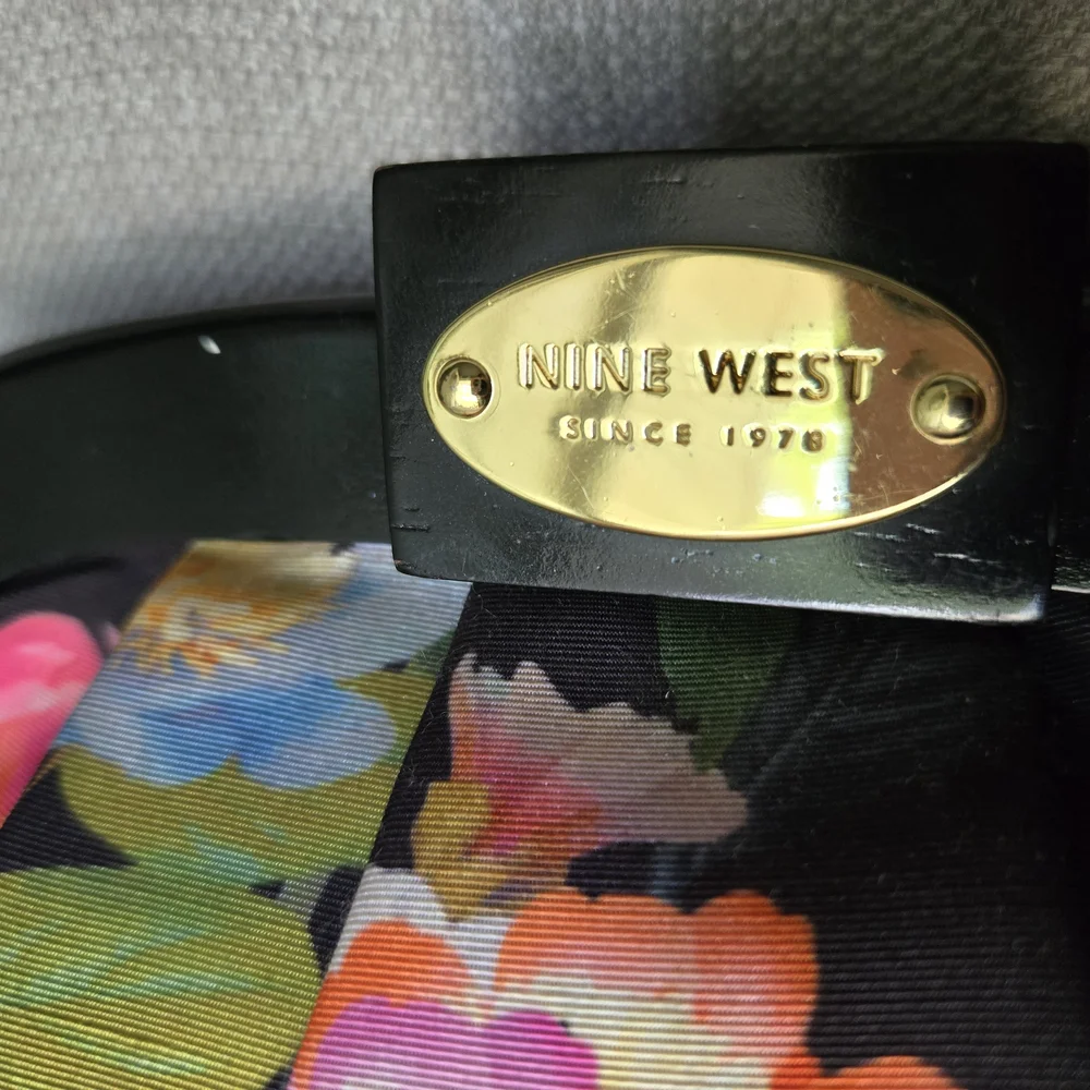 Nine West Black Floral Clutch with Multicolor Flowers